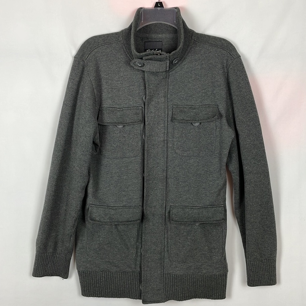 Civil Society We the People Charcoal Sweater w/Zipper and Buttons w/Loop -Medium